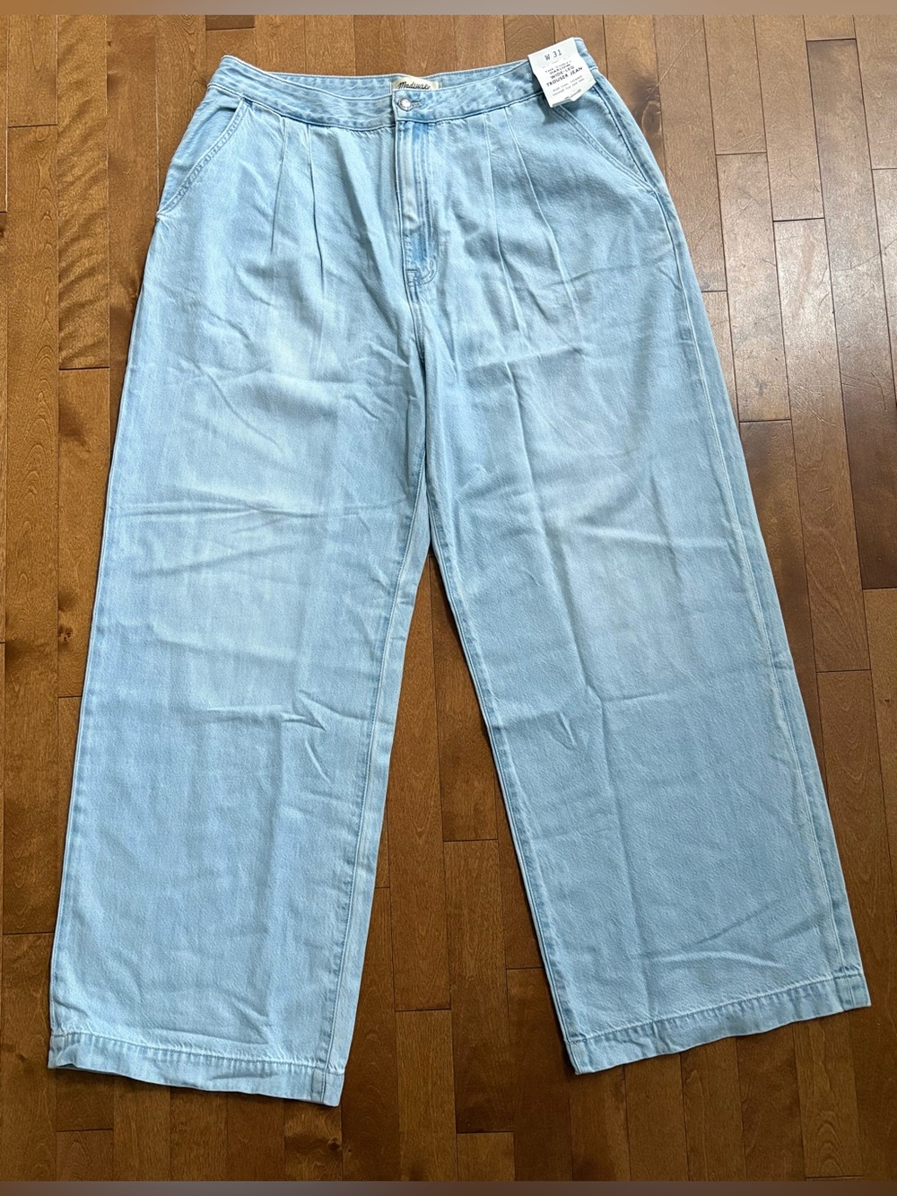 Madewell The Curvy Harlow Wide-Leg Trouser Jean Light Wash Size 31 NWT